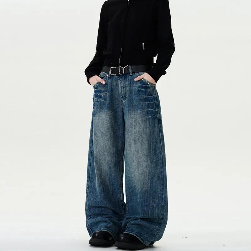 NEVER RULE Jeans Unisex Blue-3