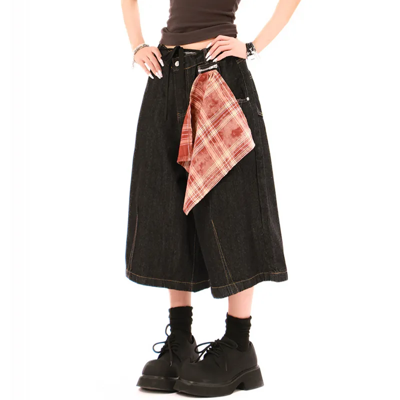 NEVER RULE Denim Shorts Unisex Matte Black-2