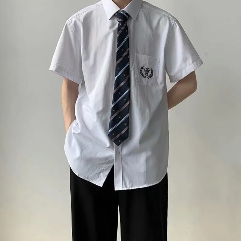 NEVER RULE Shirts Unisex Moon White[with Tie]-1
