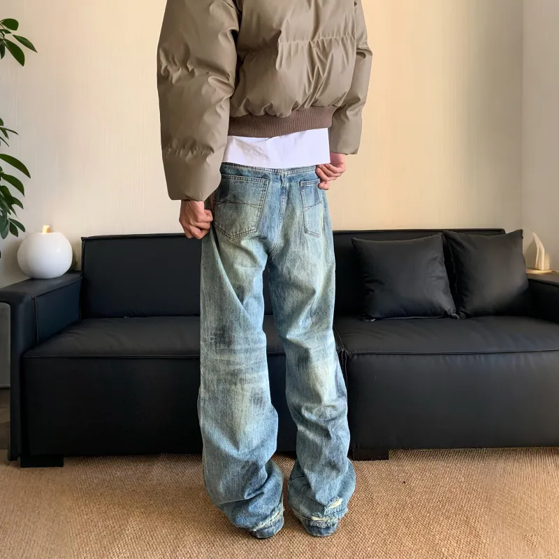 NEVER RULE Jeans Unisex Blue-4