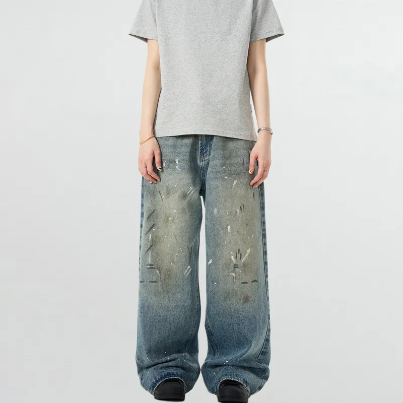 NEVER RULE Jeans Unisex Vintage Blue-5