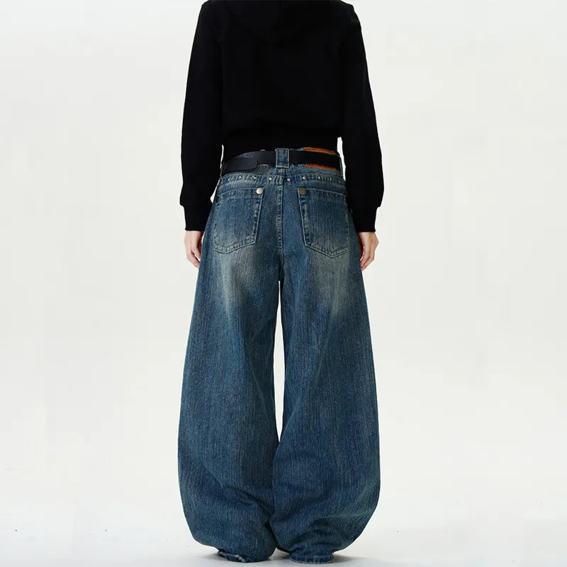 NEVER RULE Jeans Unisex Blue-4