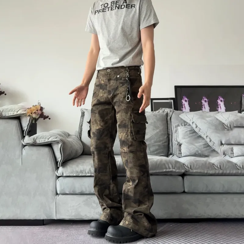 NEVER RULE Casual Pants Unisex Camouflage-1