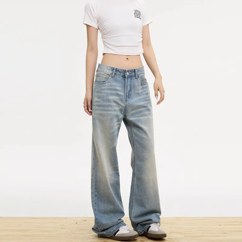 NEVER RULE Jeans Unisex Blue Denim-3