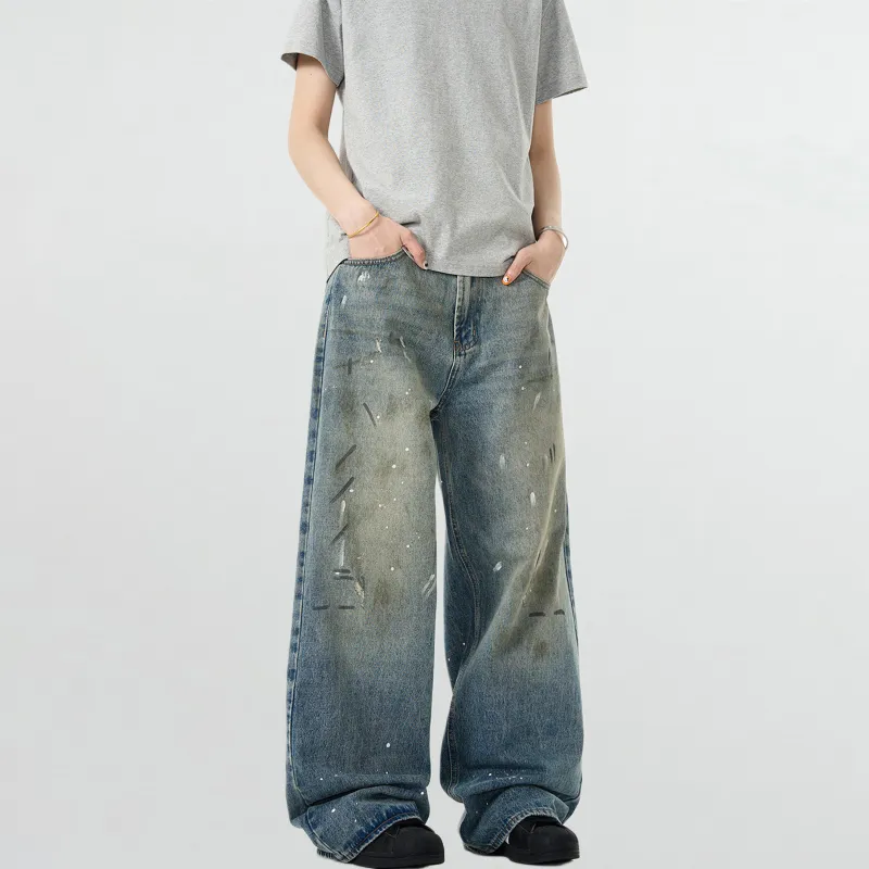 NEVER RULE Jeans Unisex Vintage Blue-3