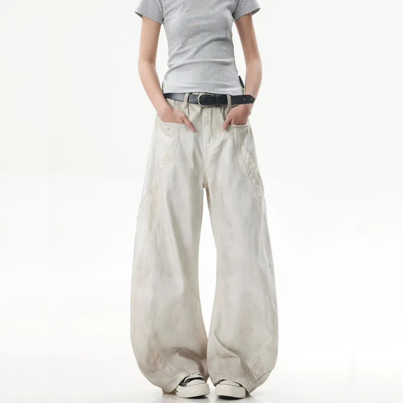 NEVER RULE Casual Pants Unisex Dirty White-4
