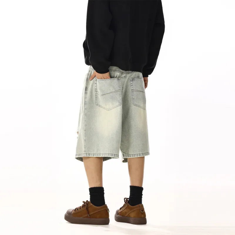 NEVER RULE Denim Shorts Unisex-2