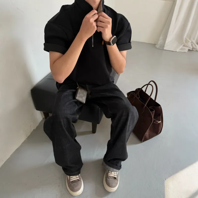 WELTER EXPERIMENT Polo Shirt Unisex Black-7