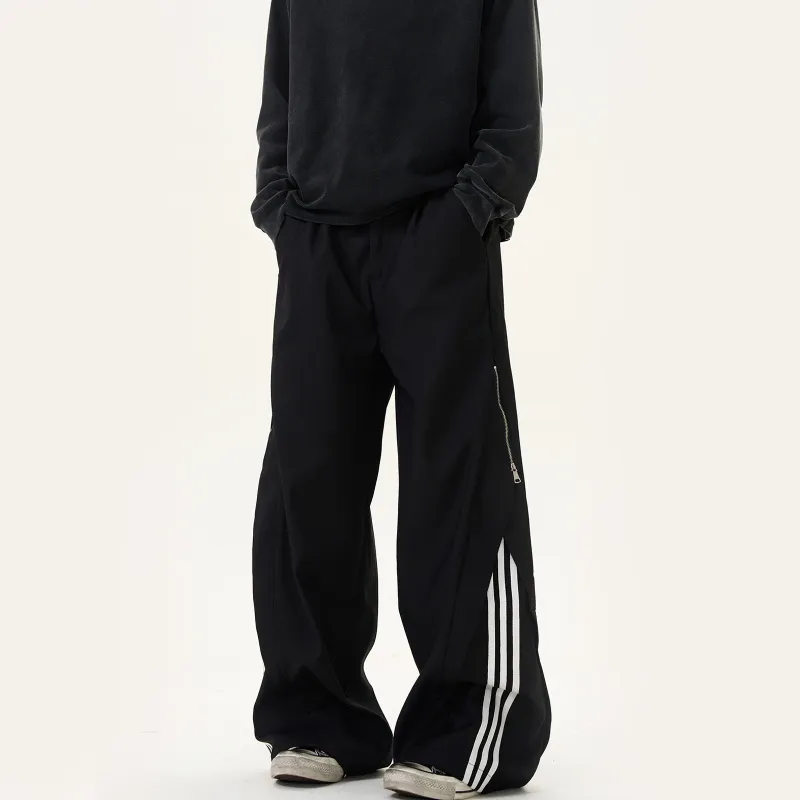 PAINT STAIN Casual Pants Unisex Black-4