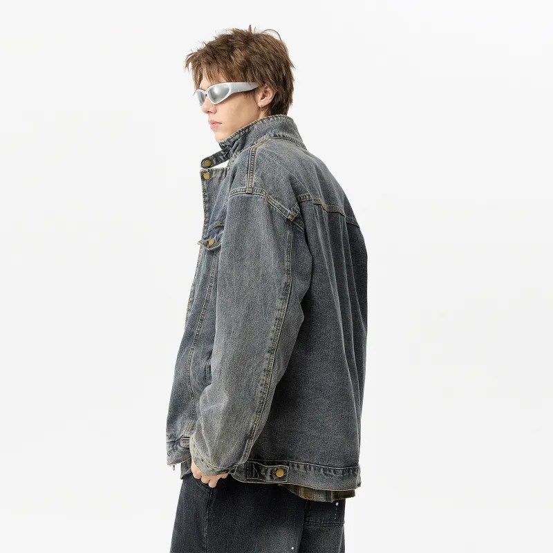 NEVER RULE Denim Jackets Unisex-4