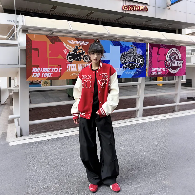 NEVER RULE Baseball Jacket Unisex Red-5