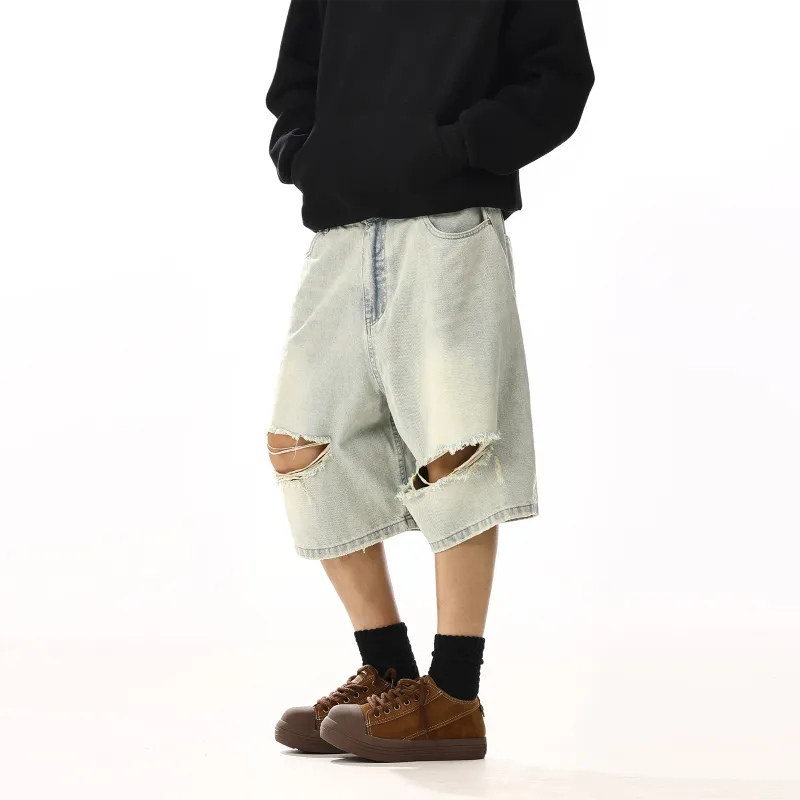 NEVER RULE Denim Shorts Unisex-4