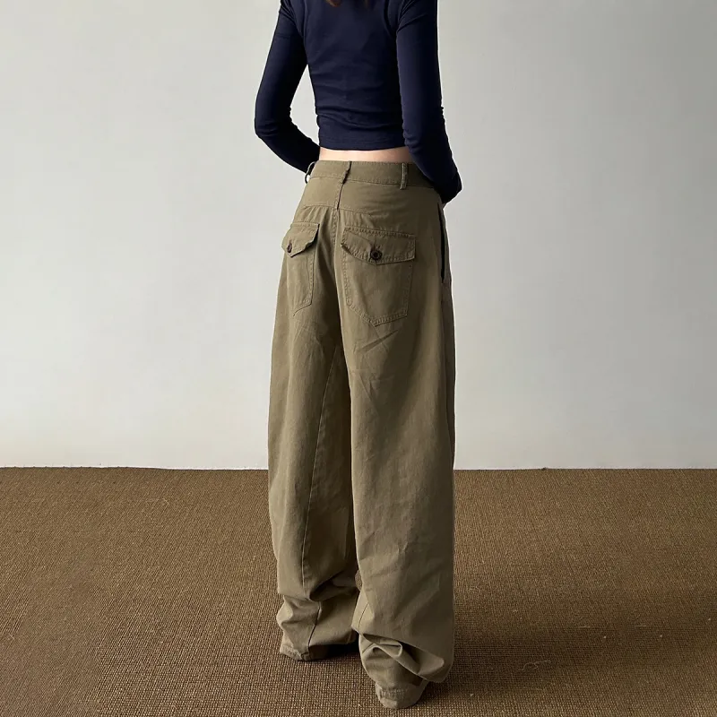 NEVER RULE Casual Pants Unisex Khaki-4