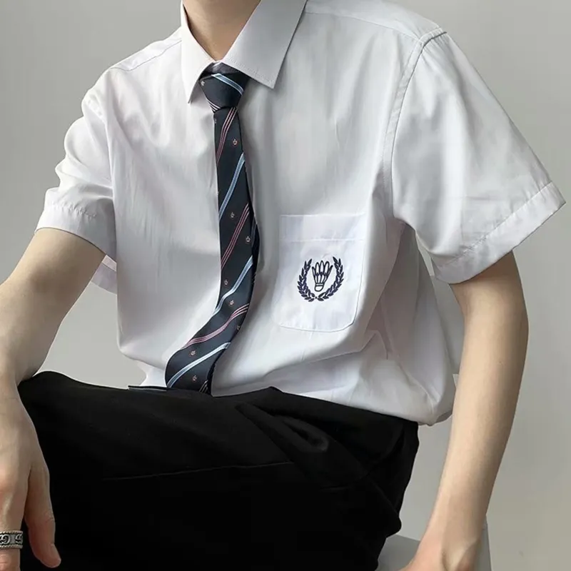 NEVER RULE Shirts Unisex Moon White[with Tie]-2