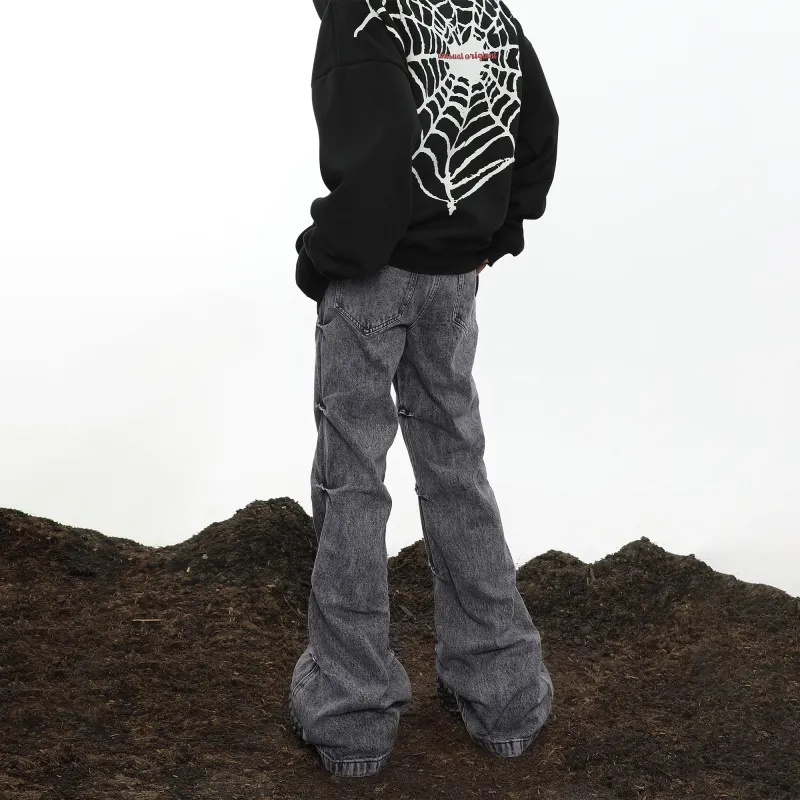 NEVER RULE Jeans Unisex Vintage Blue-4