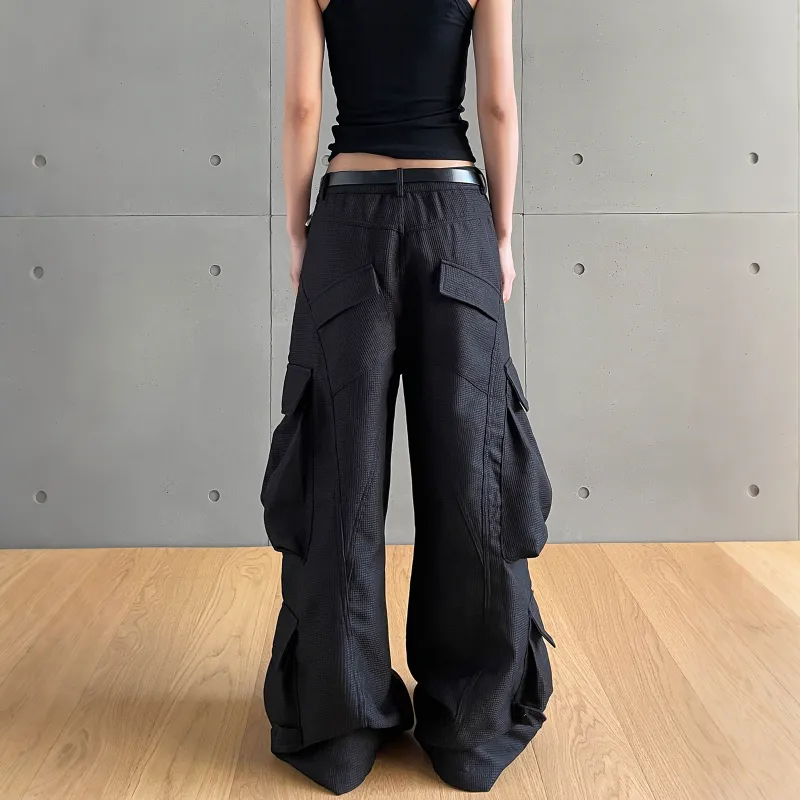 NEVER RULE Casual Pants Unisex Texture Black-1
