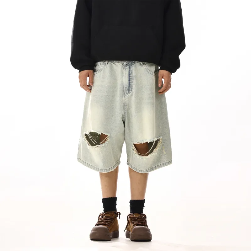 NEVER RULE Denim Shorts Unisex-3