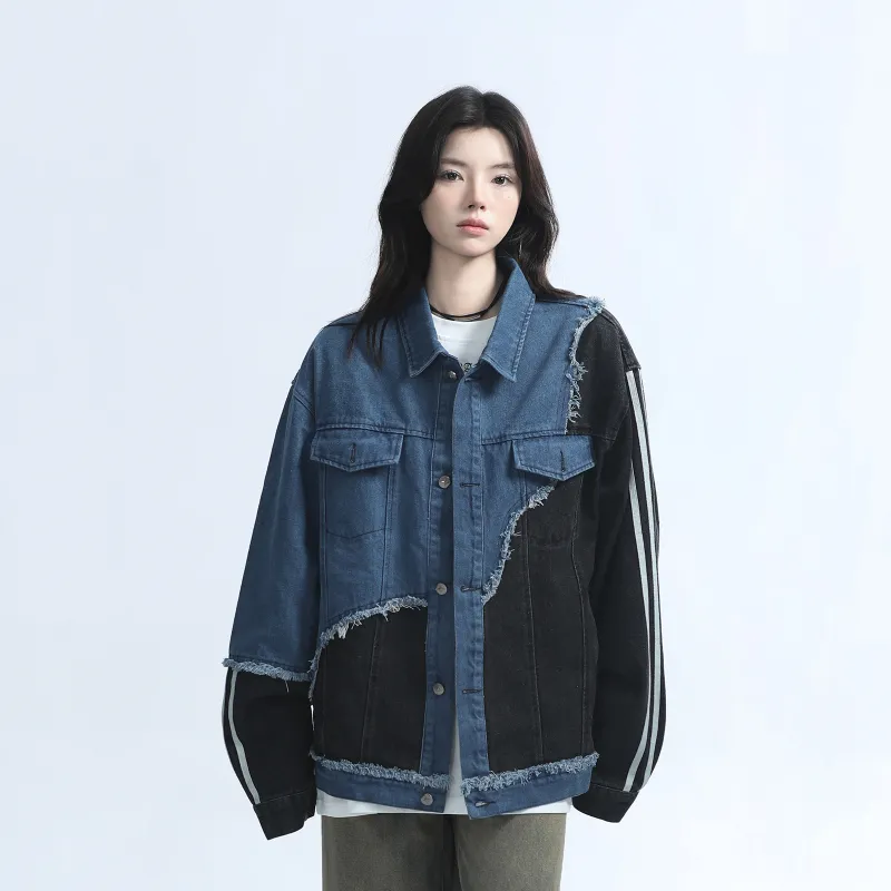 NEVER RULE Denim Jacket Unisex Blue-2