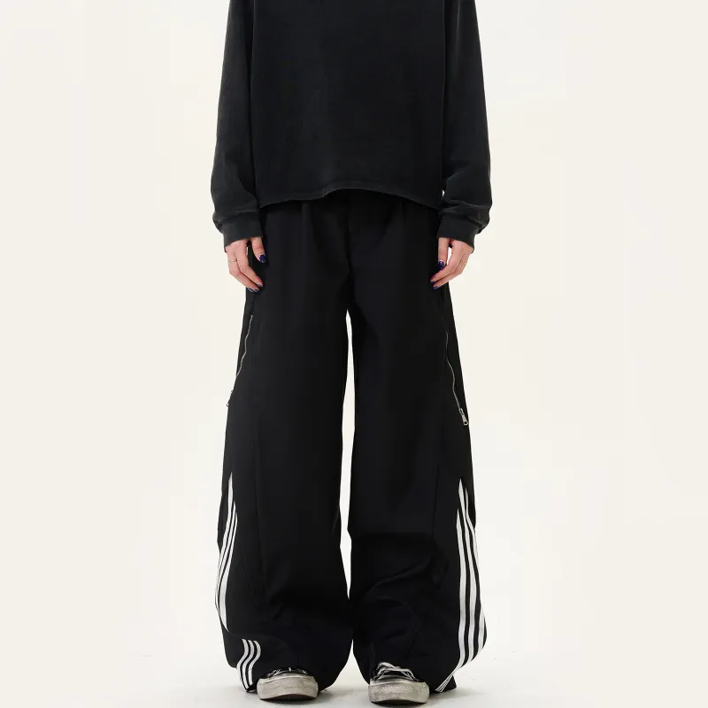 PAINT STAIN Casual Pants Unisex Black-2