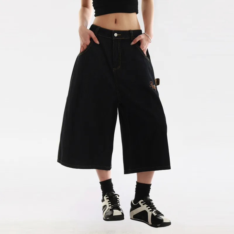 NEVER RULE Denim Shorts Unisex-1