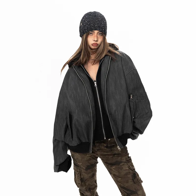 NEVER RULE Jacket Unisex Black Gray Color-2