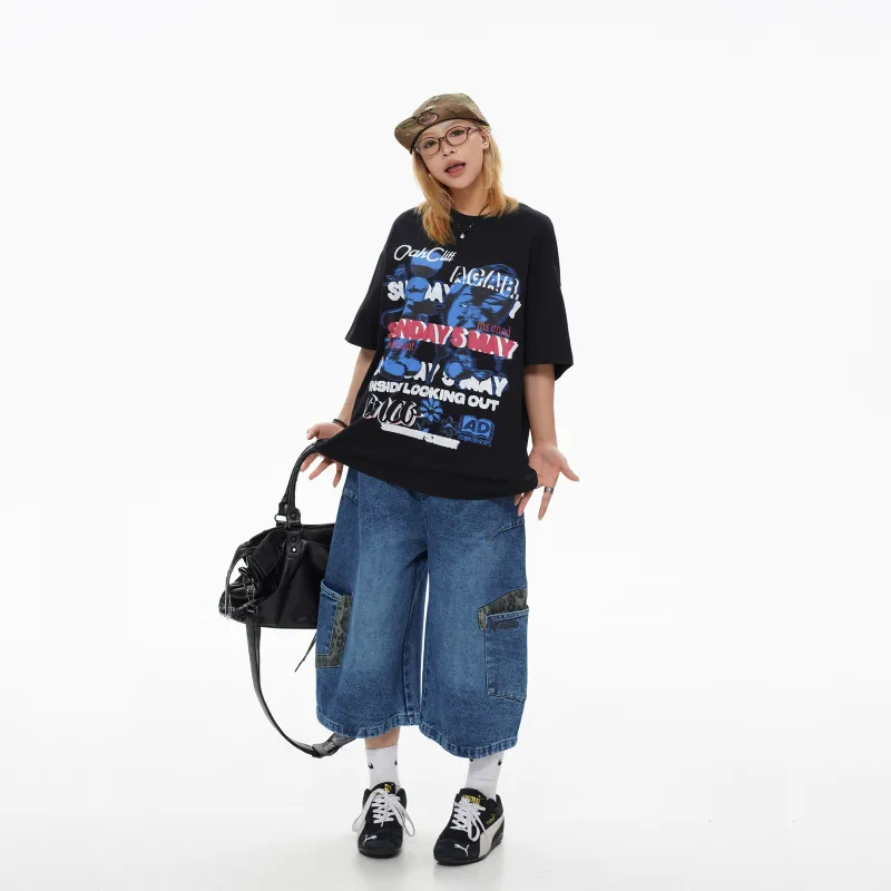 NEVER RULE Denim Shorts Unisex-1