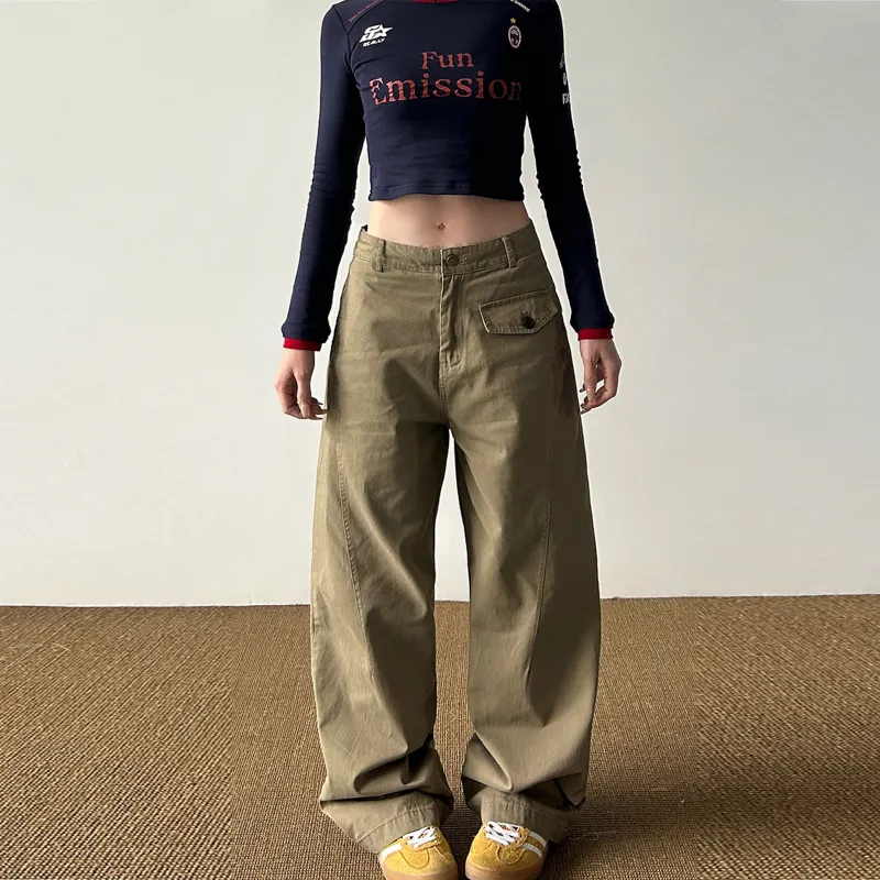 NEVER RULE Casual Pants Unisex Khaki-2