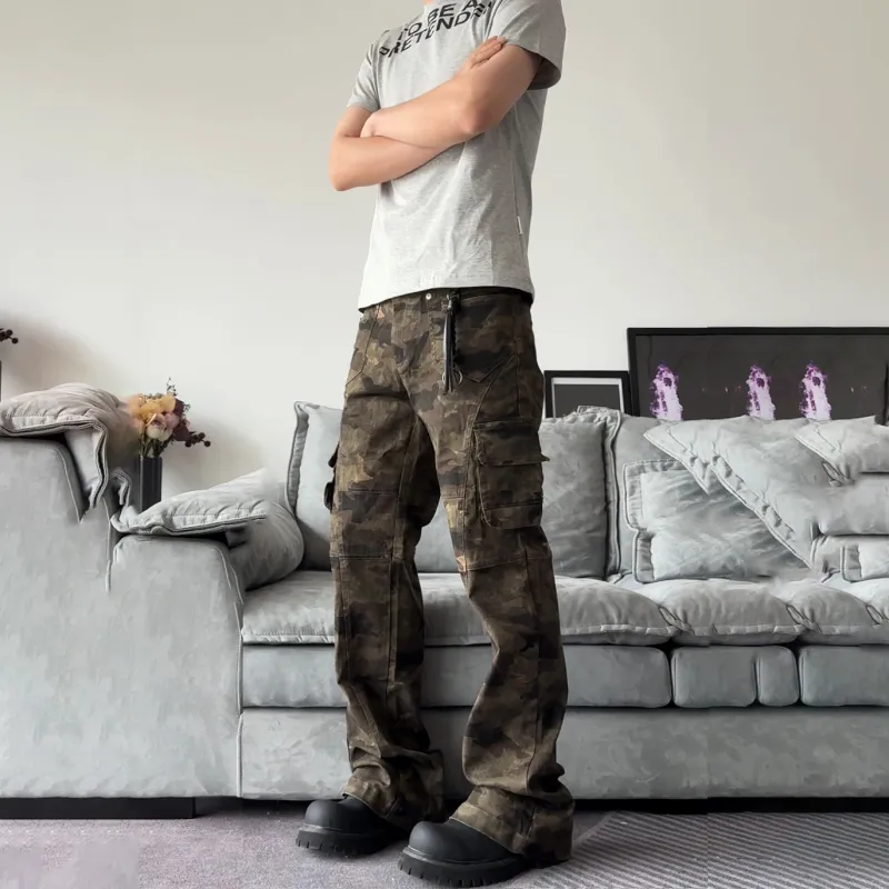 NEVER RULE Casual Pants Unisex Camouflage-3