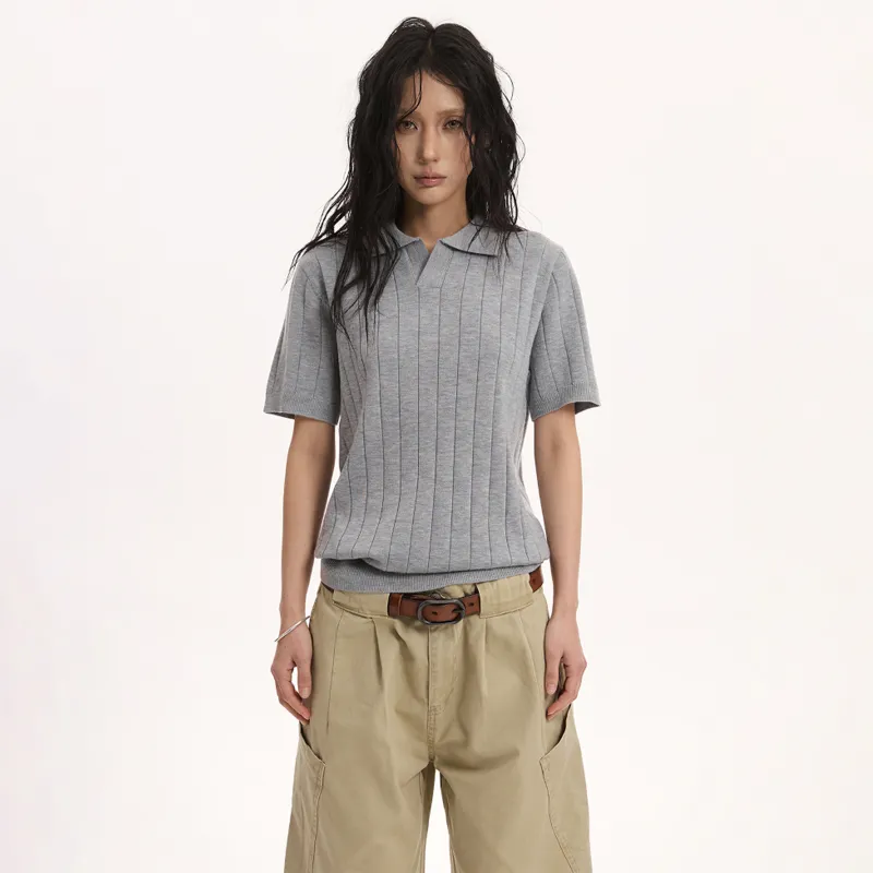 NEVER RULE Polo Shirts Unisex Stone Gray-4