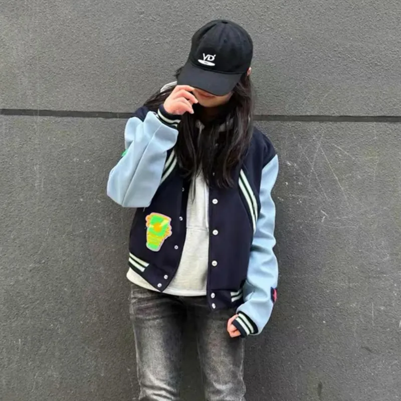 TESTUNG Baseball Jacket Unisex Navy Blue-5