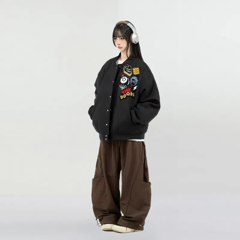 NEVER RULE Baseball Jacket Unisex Black-4