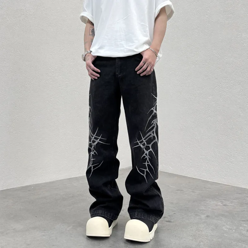 NEVER RULE Jeans Unisex Texture Black-2