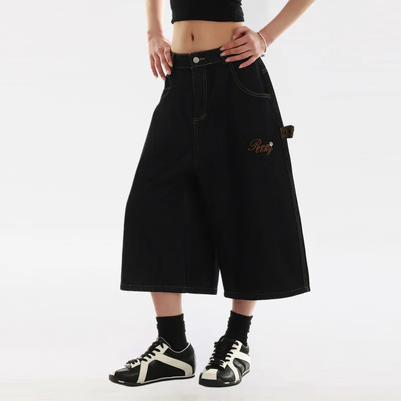 NEVER RULE Denim Shorts Unisex-2