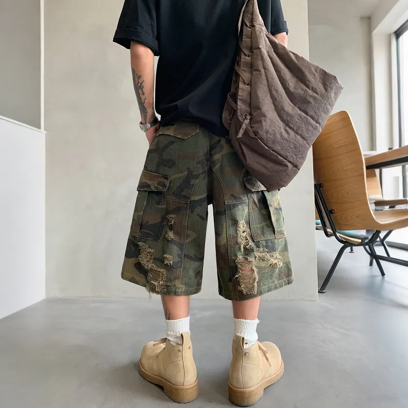 NEVER RULE Cargo Shorts Unisex Green-4