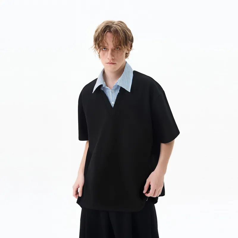 NEVER RULE Polo Shirts Unisex Matte Black-1