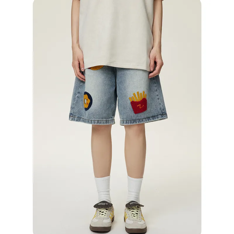 NEVER RULE Denim Shorts Unisex Light Blue-1