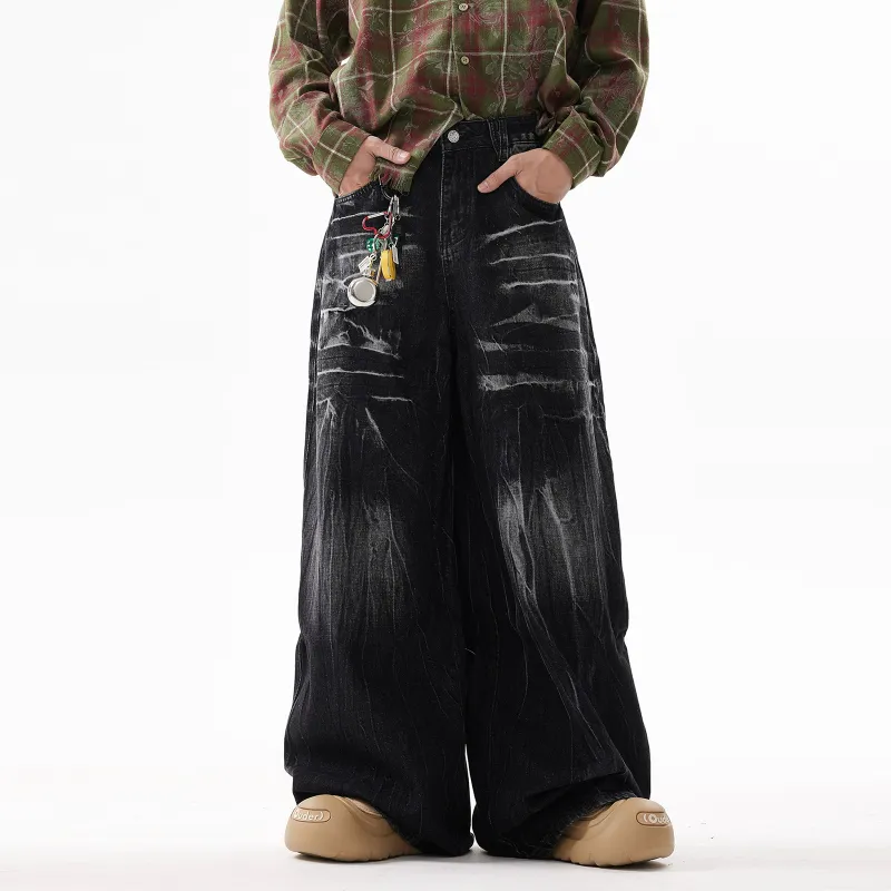 NEVER RULE Jeans Unisex Washed Black-4