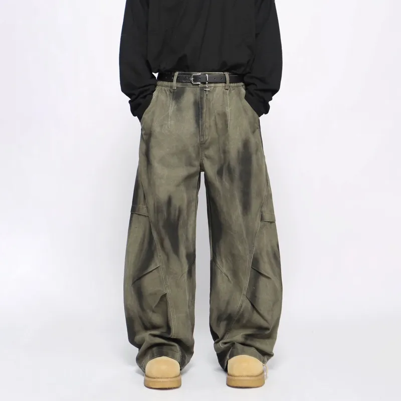 NEVER RULE Casual Pants Unisex Green-3