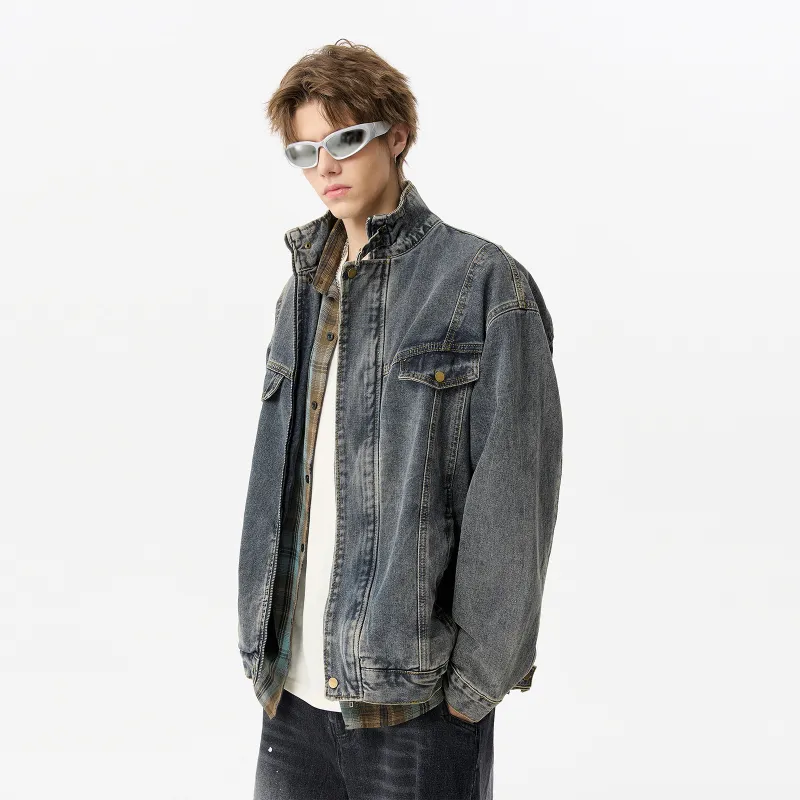 NEVER RULE Denim Jackets Unisex-5