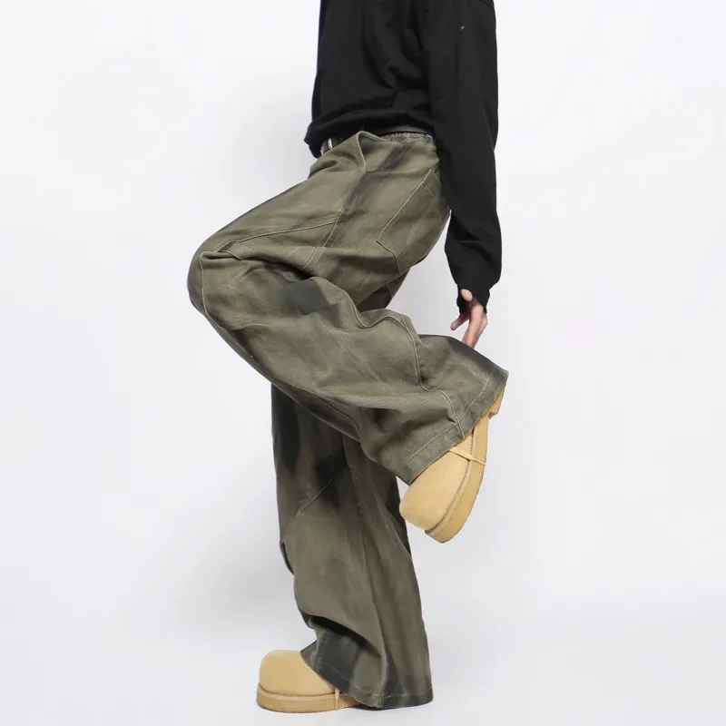 NEVER RULE Casual Pants Unisex Green-2