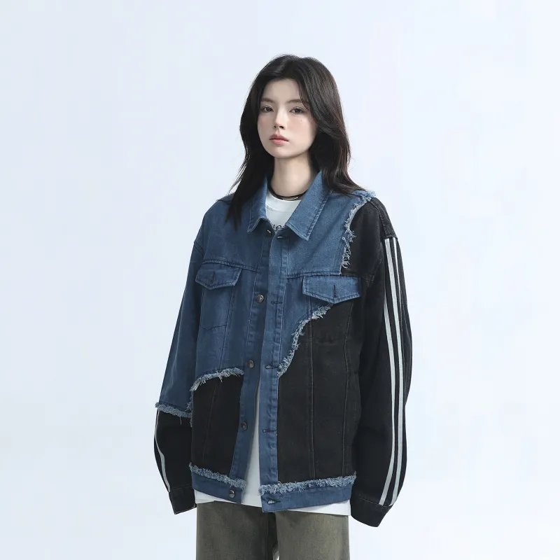 NEVER RULE Denim Jacket Unisex Blue-1