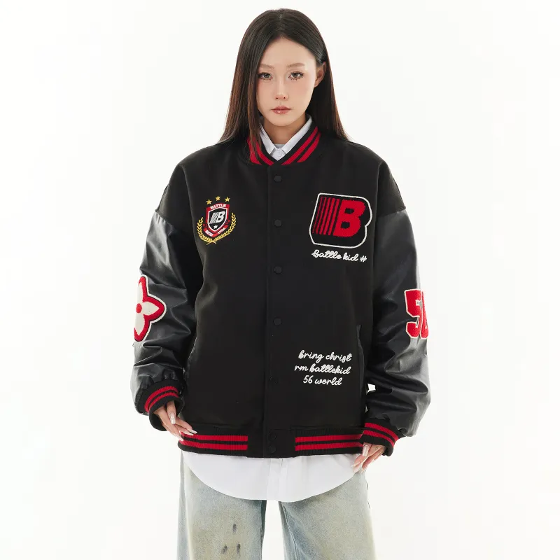NEVER RULE Baseball Jacket Unisex Black-5