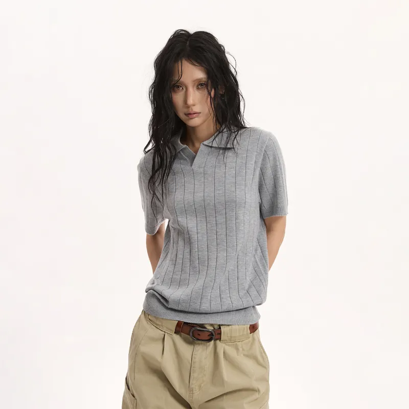 NEVER RULE Polo Shirts Unisex Stone Gray-2