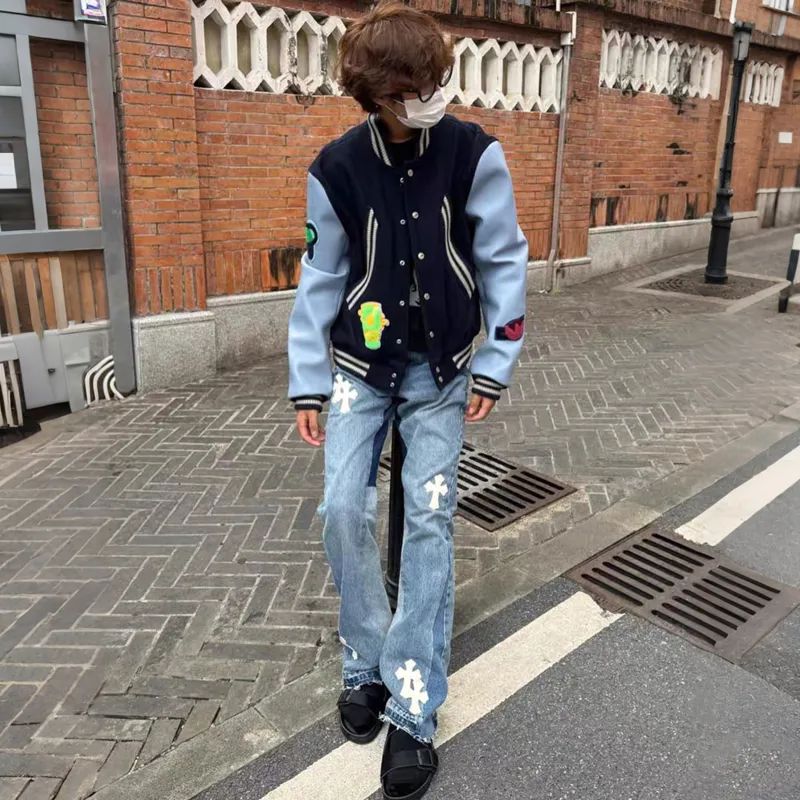NEVER RULE Baseball Jacket Unisex Navy Blue-3