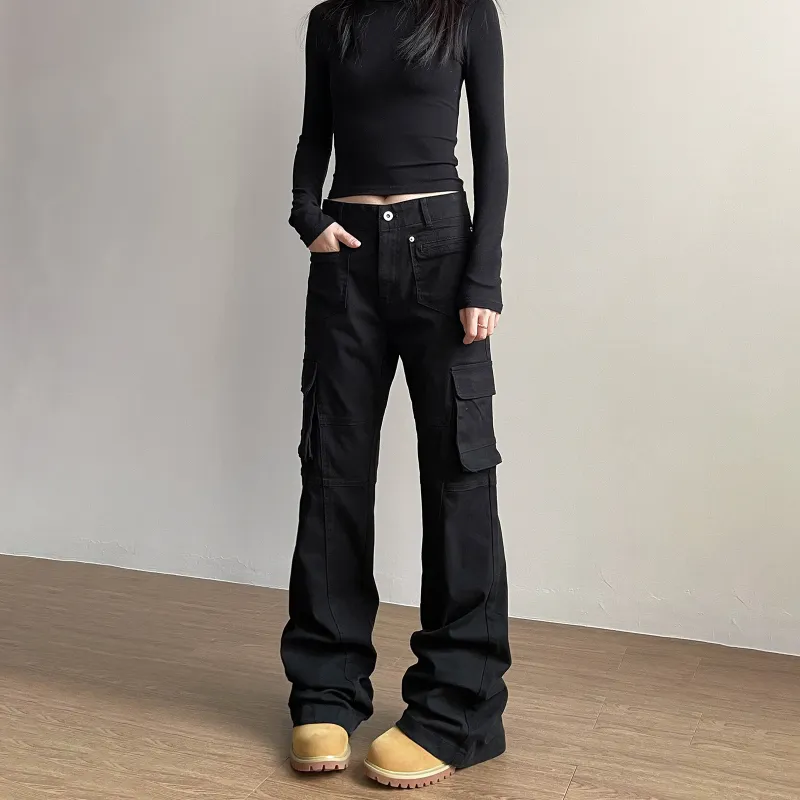NEVER RULE Casual Pants Unisex Matte Black-4