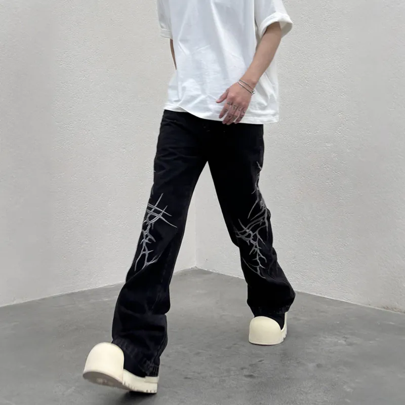NEVER RULE Jeans Unisex Texture Black-5