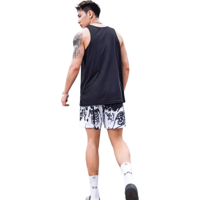 WHELVE Casual Shorts Unisex Black-2
