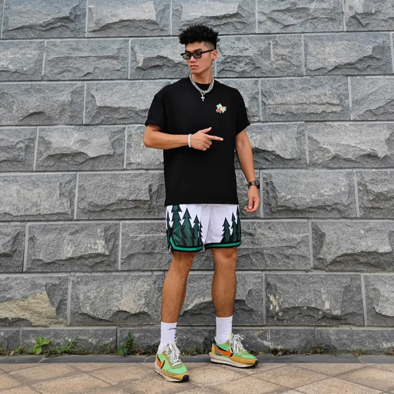 WHELVE Casual Shorts Unisex White-2