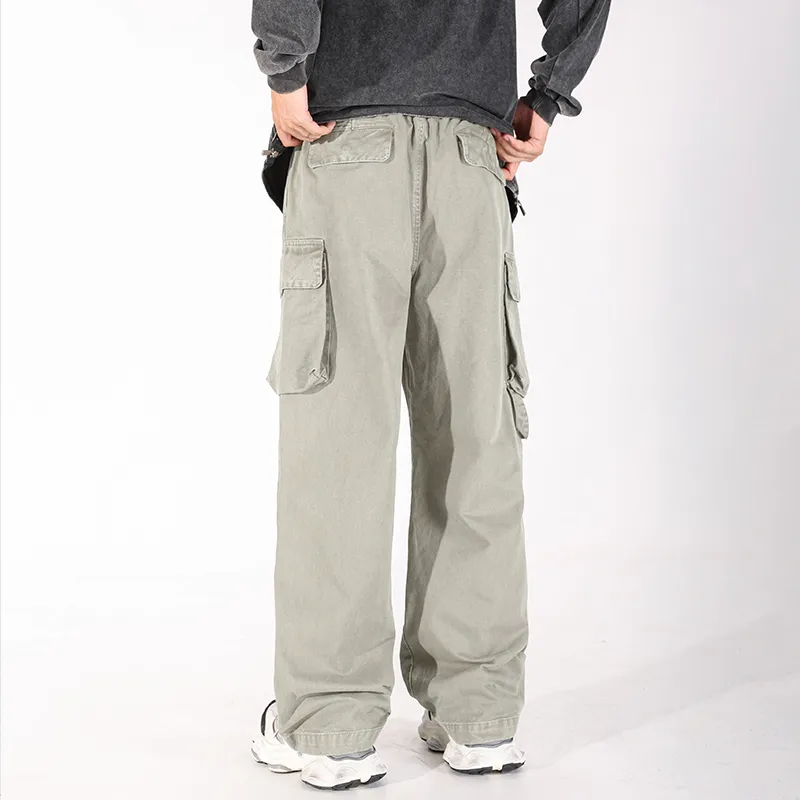 WHELVE Casual Pants Unisex Khaki-3