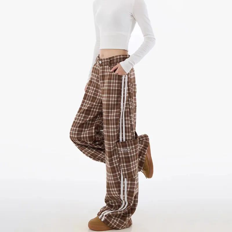 WHELVE Casual Pants Unisex Coffee-5